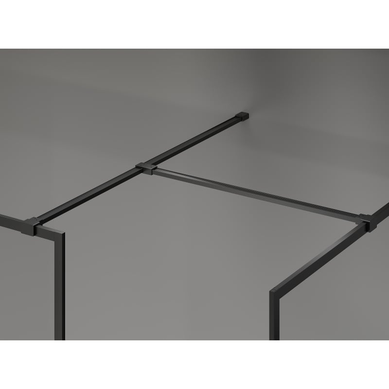 Mexen Kioto-F ścianka prysznicowa Walk-in z ramką 130 x 90 cm, transparent 8 mm, czarna - 800-130-202-04-70-090