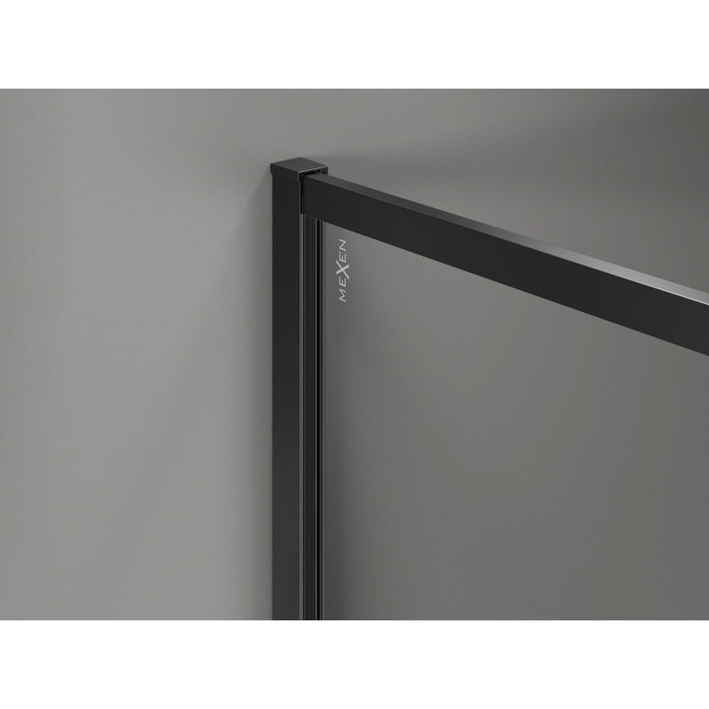 Mexen Kioto-F ścianka prysznicowa Walk-in z ramką 105 x 90 cm, transparent 8 mm, czarna - 800-105-202-04-70-090