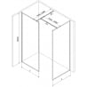 Mexen Kioto-F ścianka prysznicowa Walk-in z ramką 140 x 120 cm, transparent 8 mm, czarna - 800-140-202-04-70-120