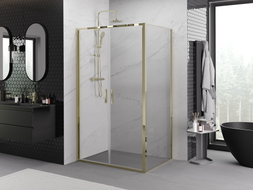 Mexen Exo-B Duo kabina prysznicowa uchylna 80 x 70 cm, transparent, złota - 814-080-070-50-00