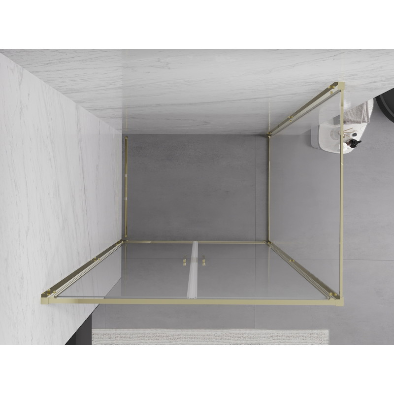 Mexen Exo-B Duo kabina prysznicowa uchylna 80 x 75 cm, transparent, złota - 814-080-075-50-00