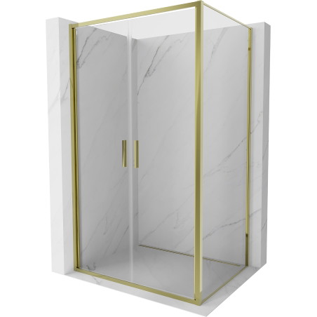 Mexen Exo-B Duo kabina prysznicowa uchylna 70 x 85 cm, transparent, złota - 814-070-085-50-00