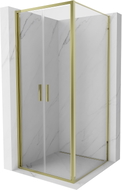 Mexen Exo-B Duo kabina prysznicowa uchylna 90 x 90 cm, transparent, złota - 814-090-090-50-00