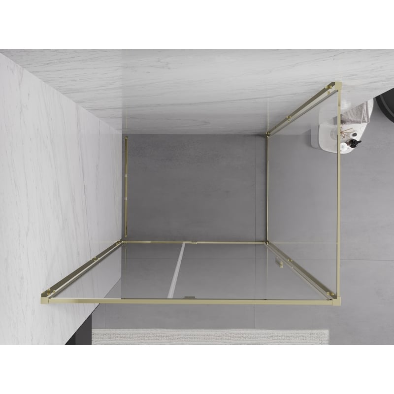 Mexen Exo kabina prysznicowa uchylna 140 x 90 cm, transparent, złota - 819-140-090-50-00
