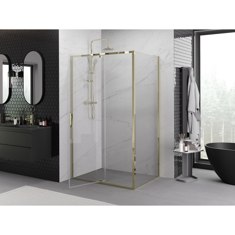 Mexen Exo-R kabina prysznicowa uchylna 105 x 100 cm, transparent, złota - 819-105-100-50-00