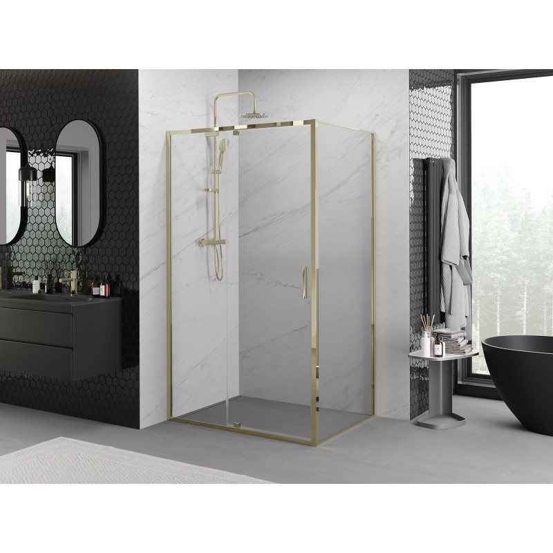 Mexen Exo-R kabina prysznicowa uchylna 135 x 100 cm, transparent, złota - 819-135-100-50-00