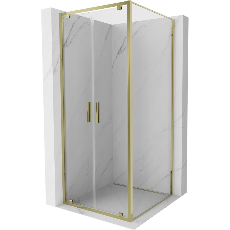 Mexen Exo-BR Duo kabina prysznicowa uchylna 70 x 70 cm, transparent, złota - 8182-070-070-50-00