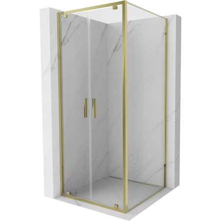 Mexen Exo-BR Duo kabina prysznicowa uchylna 70 x 70 cm, transparent, złota - 8182-070-070-50-00