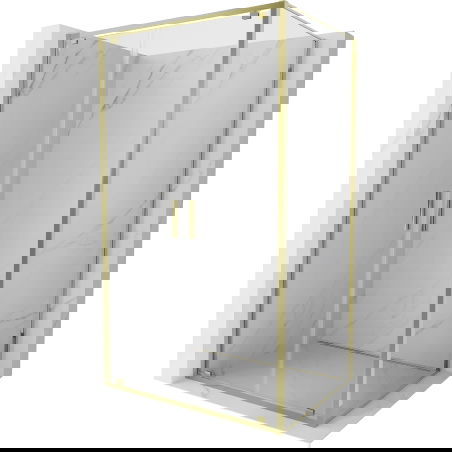 Mexen Exo kabina prysznicowa uchylna 100 x 70 cm, transparent, złota - 8182-100-070-50-00
