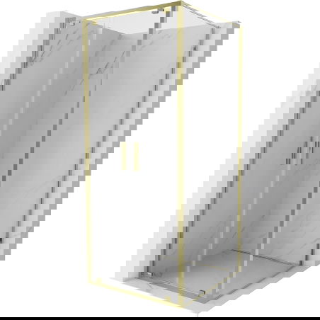 Mexen Exo kabina prysznicowa uchylna 100 x 100 cm, transparent, złota - 8182-100-100-50-00