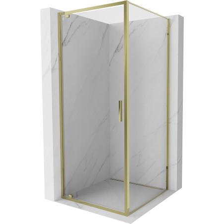 Mexen Exo-BR kabina prysznicowa uchylna 75 x 75 cm, transparent, złota - 8181-075-075-50-00