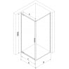 Mexen Exo kabina prysznicowa uchylna 90 x 80 cm, transparent, złota - 8181-090-080-50-00