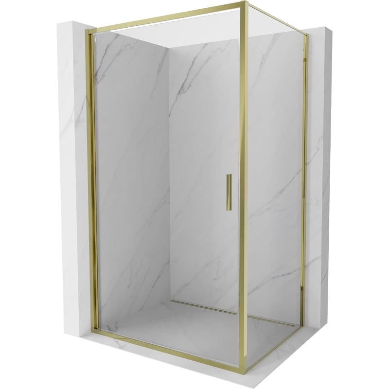 Mexen Exo-B kabina prysznicowa uchylna 100 x 75 cm, transparent, złota - 817-100-075-50-00