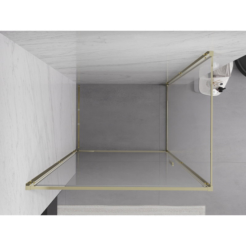 Mexen Exo-B kabina prysznicowa uchylna 75 x 80 cm, transparent, złota - 817-075-080-50-00