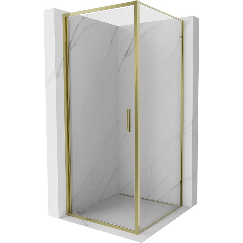 Mexen Exo-B kabina prysznicowa uchylna 80 x 80 cm, transparent, złota - 817-080-080-50-00