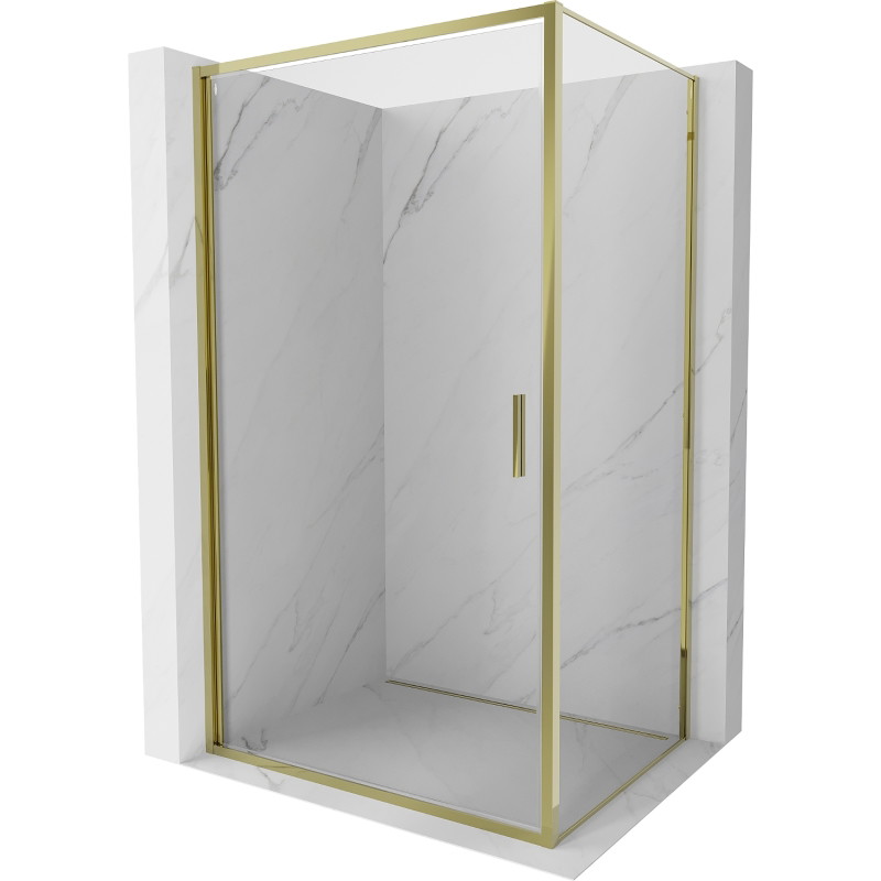 Mexen Exo-B kabina prysznicowa uchylna 90 x 85 cm, transparent, złota - 817-090-085-50-00