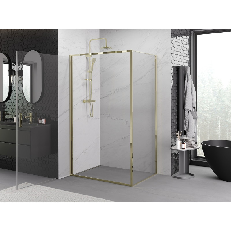 Mexen Exo-B kabina prysznicowa uchylna 95 x 85 cm, transparent, złota - 817-095-085-50-00