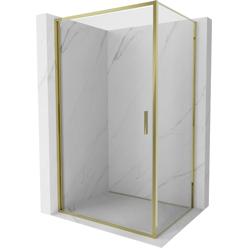 Mexen Exo kabina prysznicowa uchylna 80 x 90 cm, transparent, złota - 817-080-090-50-00