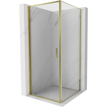 Mexen Exo kabina prysznicowa uchylna 100 x 100 cm, transparent, złota - 817-100-100-50-00