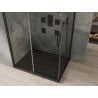 Mexen Omega kabina prysznicowa rozsuwana 100 x 80 cm, transparent, czarna + brodzik Flat, czarny - 825-100-080-70-00-4070B