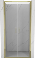Mexen Exo-B Duo drzwi prysznicowe podwójne uchylne 80 cm, transparent, złote - 814-080-000-50-00