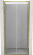 Mexen Exo-B Duo drzwi prysznicowe podwójne uchylne 90 cm, transparent, złote - 814-090-000-50-00
