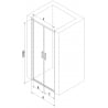 Mexen Exo drzwi prysznicowe podwójne uchylne 100 cm, transparent, złote - 814-100-000-50-00