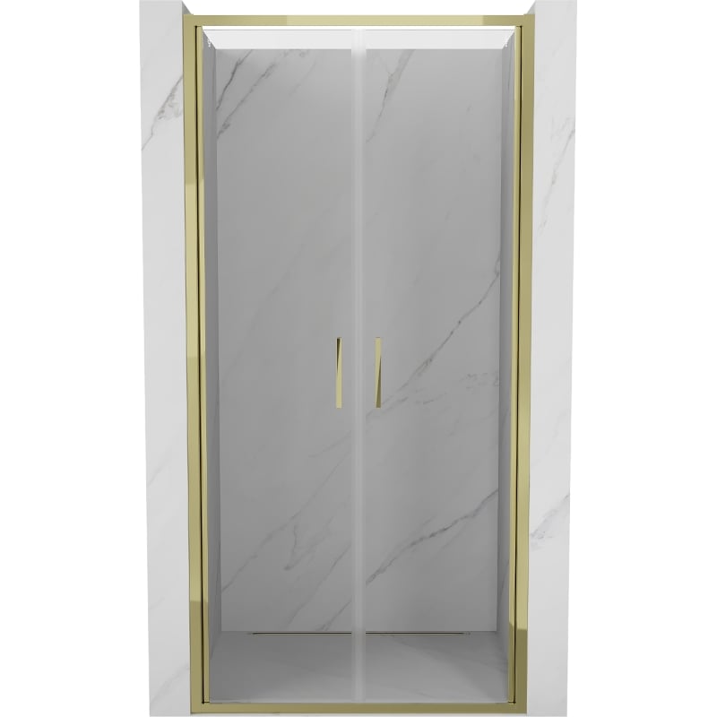 Mexen Exo drzwi prysznicowe podwójne uchylne 100 cm, transparent, złote - 814-100-000-50-00