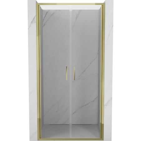 Mexen Exo drzwi prysznicowe podwójne uchylne 100 cm, transparent, złote - 814-100-000-50-00