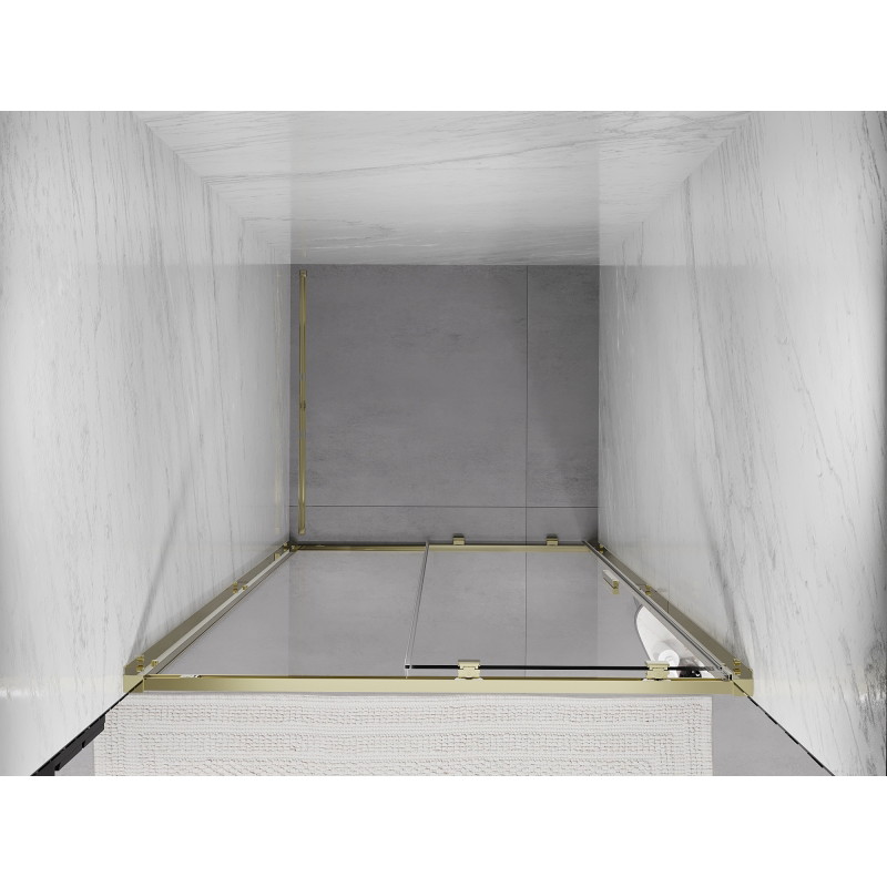 Mexen Exo-S drzwi prysznicowe rozsuwane 100 cm, transparent, złote - 8151-100-000-50-00