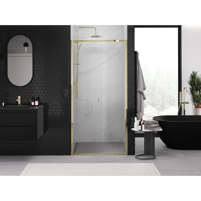 Mexen Exo-S drzwi prysznicowe rozsuwane 105 cm, transparent, złote - 8151-105-000-50-00