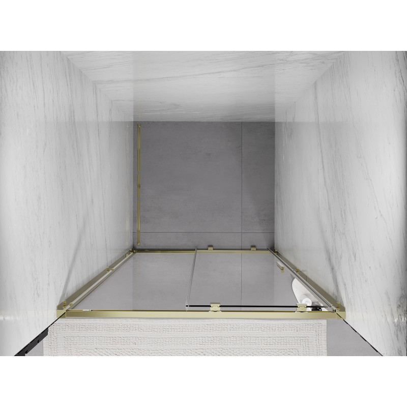 Mexen Exo drzwi prysznicowe rozsuwane 125 cm, transparent, złote - 8151-125-000-50-00