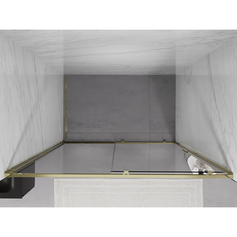 Mexen Exo drzwi prysznicowe rozsuwane 130 cm, transparent, złote - 8151-130-000-50-00