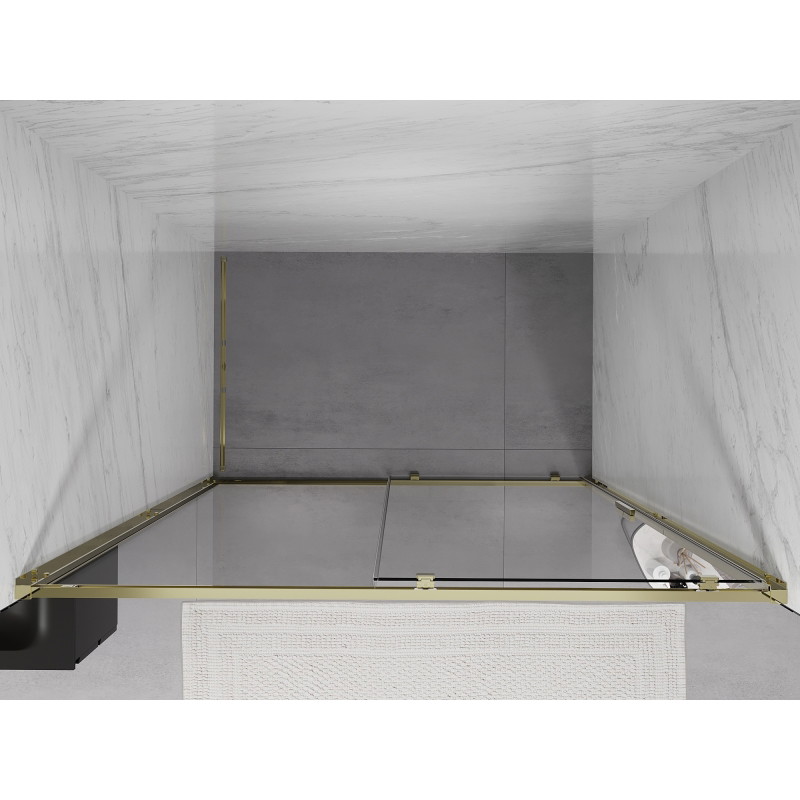 Mexen Exo-S drzwi prysznicowe rozsuwane 160 cm, transparent, złote - 8151-160-000-50-00
