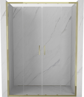 Mexen Exo-S Duo drzwi prysznicowe podwójne rozsuwane 140 cm, transparent, złote - 8152-140-000-50-00