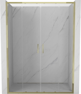 Mexen Exo-S Duo drzwi prysznicowe podwójne rozsuwane 150 cm, transparent, złote - 8152-150-000-50-00