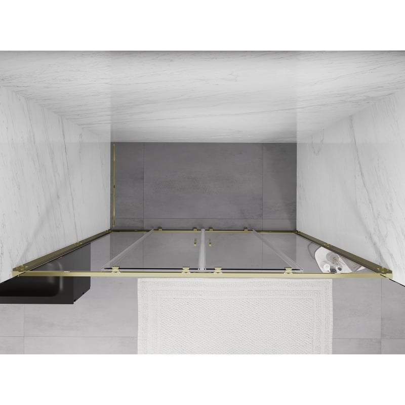 Mexen Exo drzwi prysznicowe podwójne rozsuwane 170 cm, transparent, złote - 8152-170-000-50-00