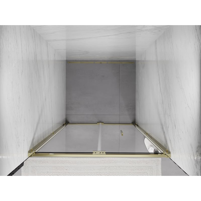 Mexen Exo drzwi prysznicowe składane 75 cm, transparent, złote - 816-075-000-50-00