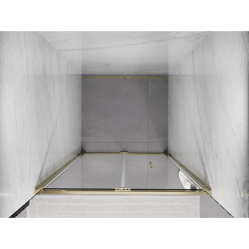 Mexen Exo-F drzwi prysznicowe składane 100 cm, transparent, złote - 816-100-000-50-00