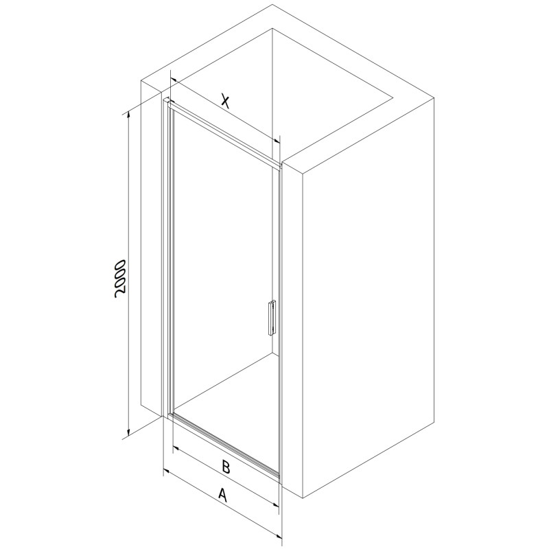 Mexen Exo-B drzwi prysznicowe uchylne 65 cm, transparent, złote - 817-065-000-50-00