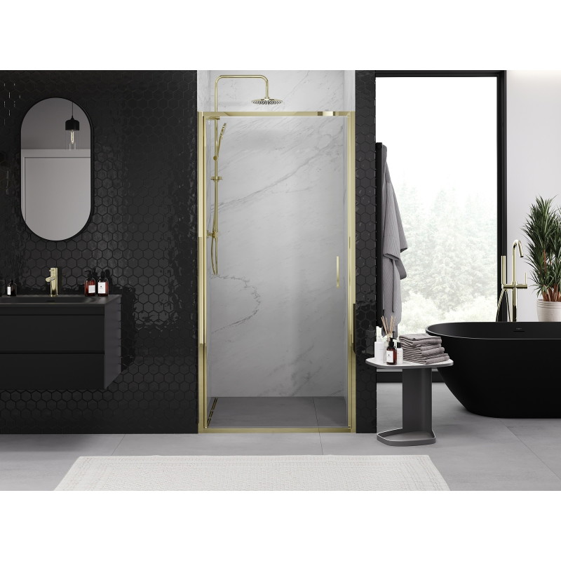 Mexen Exo-B drzwi prysznicowe uchylne 65 cm, transparent, złote - 817-065-000-50-00