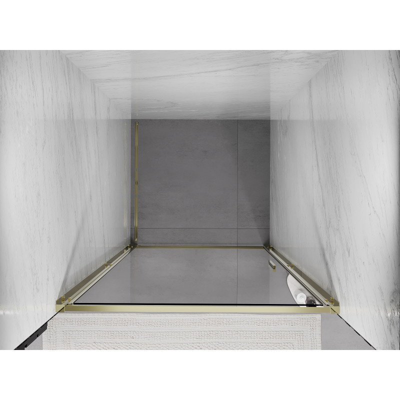 Mexen Exo drzwi prysznicowe uchylne 100 cm, transparent, złote - 817-100-000-50-00