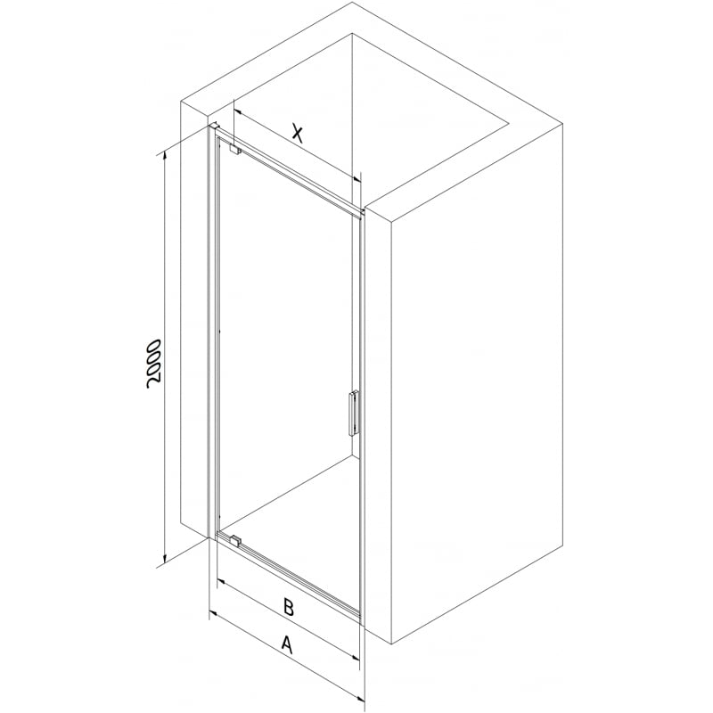 Mexen Exo drzwi prysznicowe uchylne 75 cm, transparent, złote - 8181-075-000-50-00