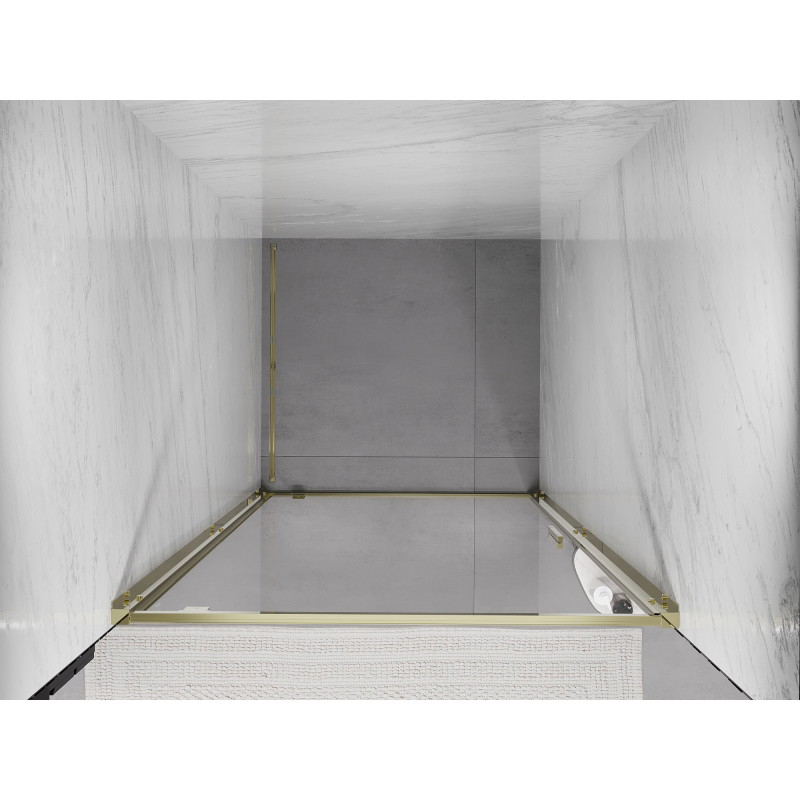 Mexen Exo drzwi prysznicowe uchylne 75 cm, transparent, złote - 8181-075-000-50-00