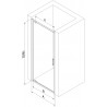 Mexen Exo-BR drzwi prysznicowe uchylne 95 cm, transparent, złote - 8181-095-000-50-00