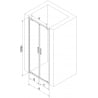 Mexen Exo drzwi prysznicowe podwójne uchylne 80 cm, transparent, złote - 8182-080-000-50-00