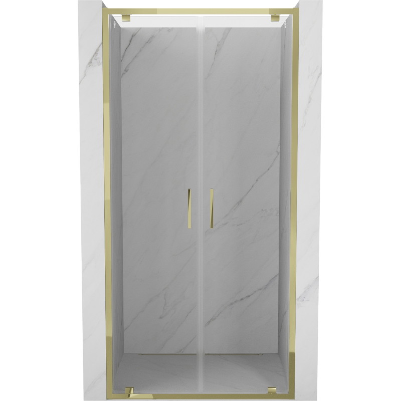 Mexen Exo-BR Duo drzwi prysznicowe podwójne uchylne 80 cm, transparent, złote - 8182-080-000-50-00