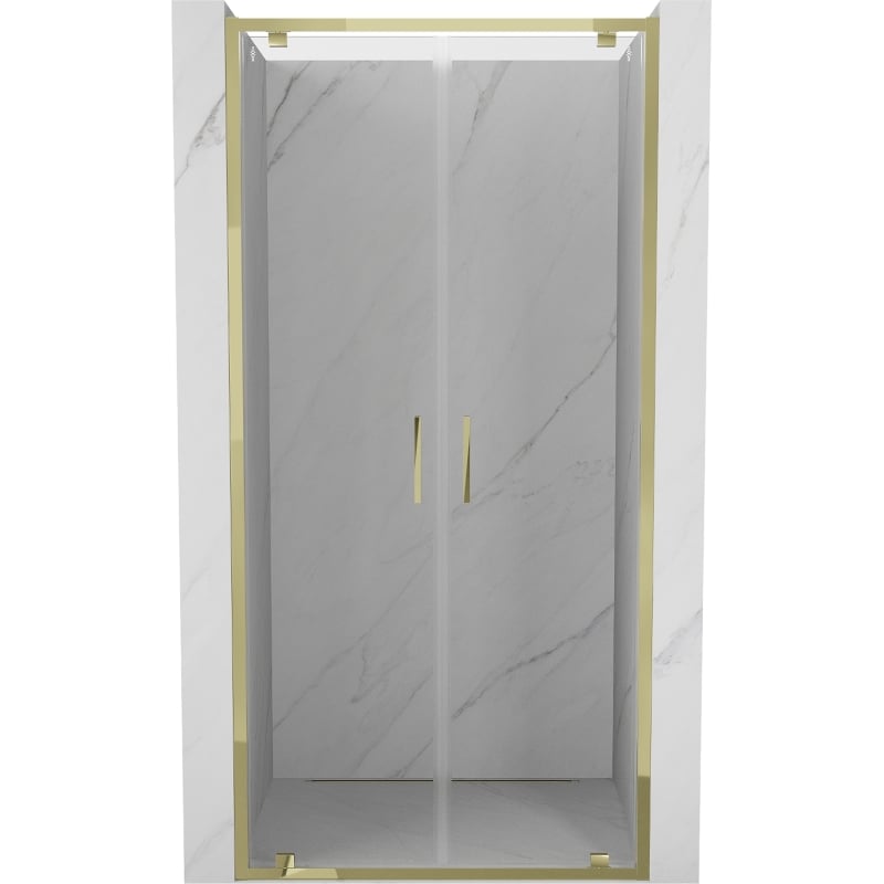 Mexen Exo drzwi prysznicowe podwójne uchylne 80 cm, transparent, złote - 8182-080-000-50-00