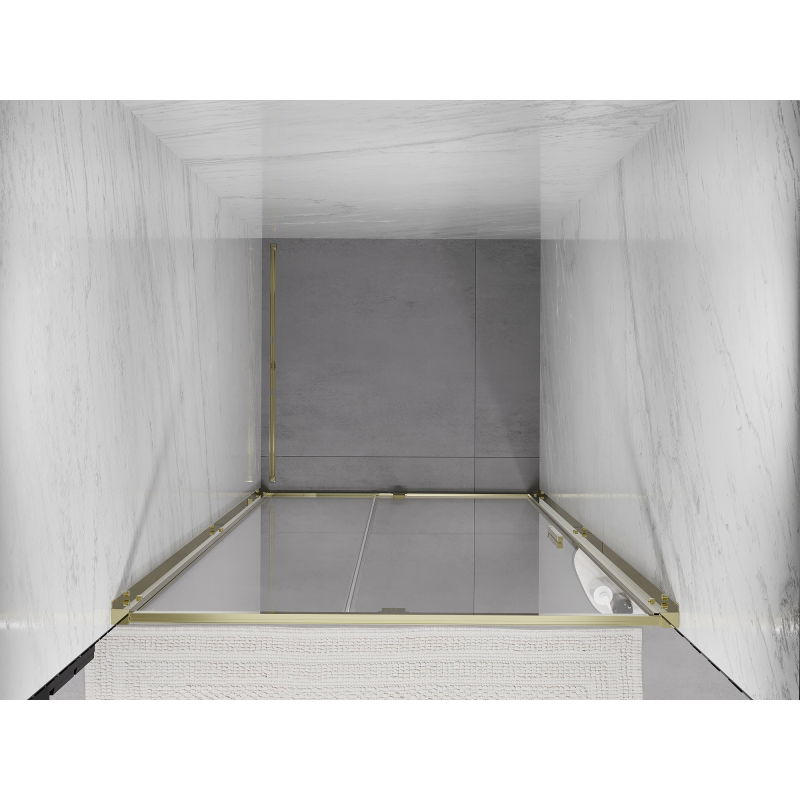 Mexen Exo drzwi prysznicowe uchylne 90 cm, transparent, złote - 819-090-000-50-00