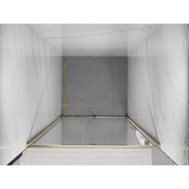 Mexen Exo-R drzwi prysznicowe uchylne 110 cm, transparent, złote - 819-110-000-50-00